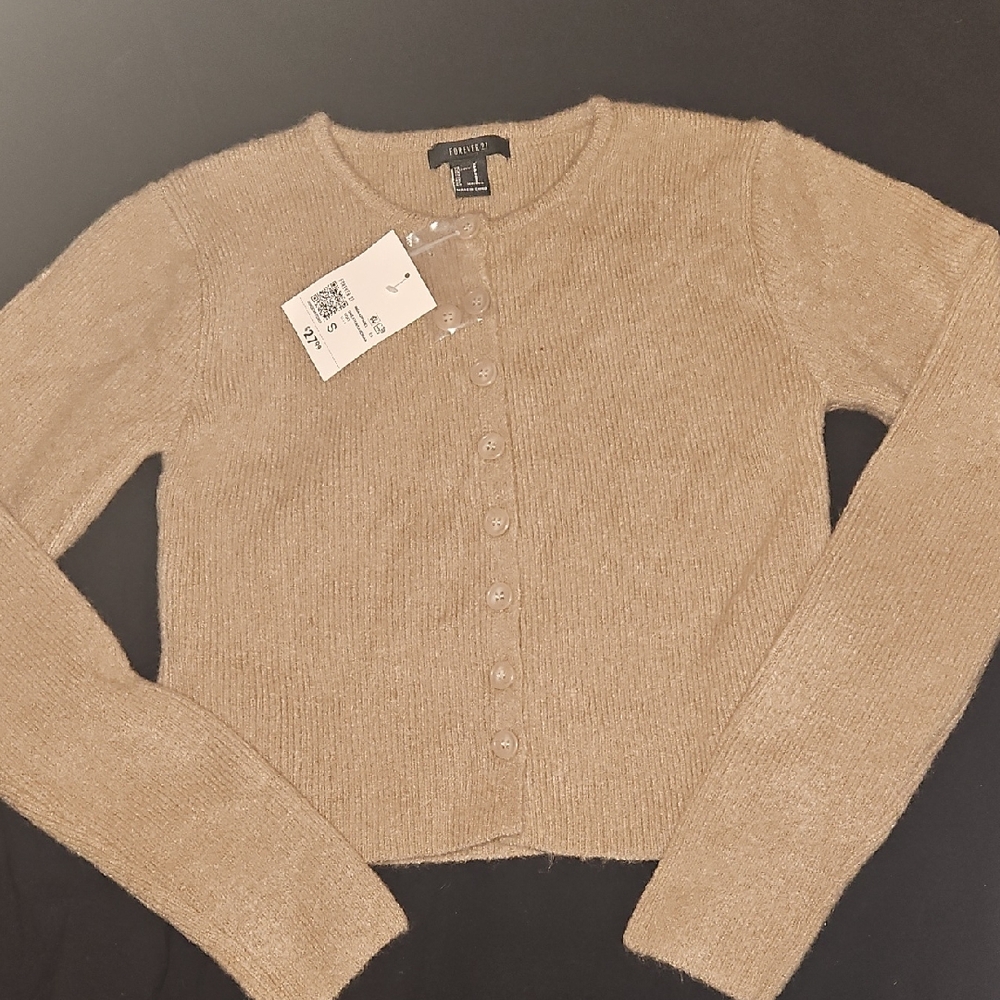 Forever 21 Tan Cardigan Sweater Nwt